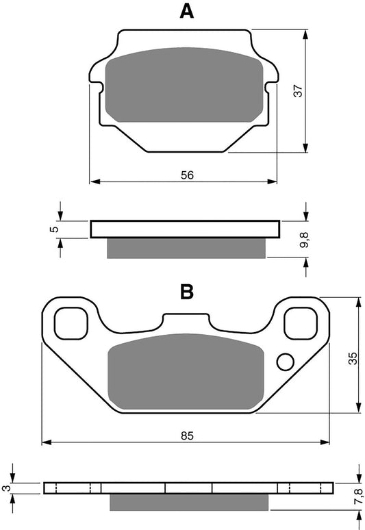 Goldfren Brake Pads S33-091, VD332, FA128, FDB2013