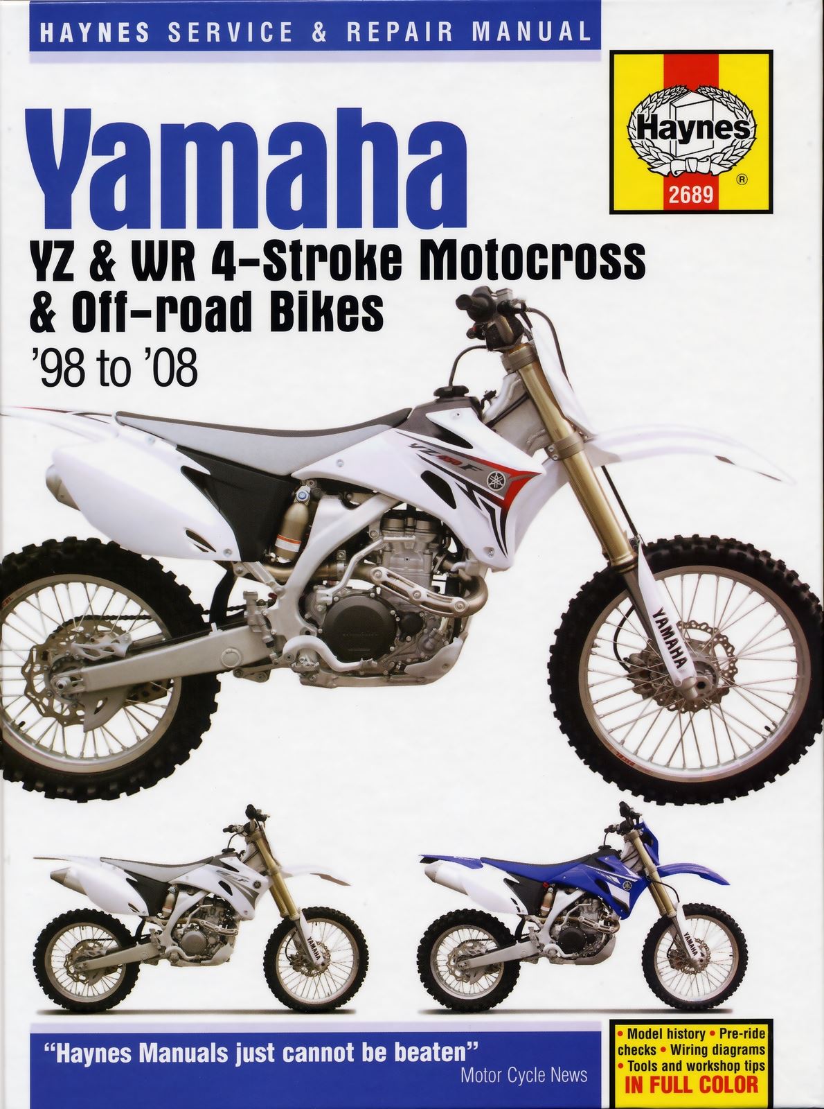 Haynes Manual Yamaha YZ & WR 4T Motocross Bikes 98-08