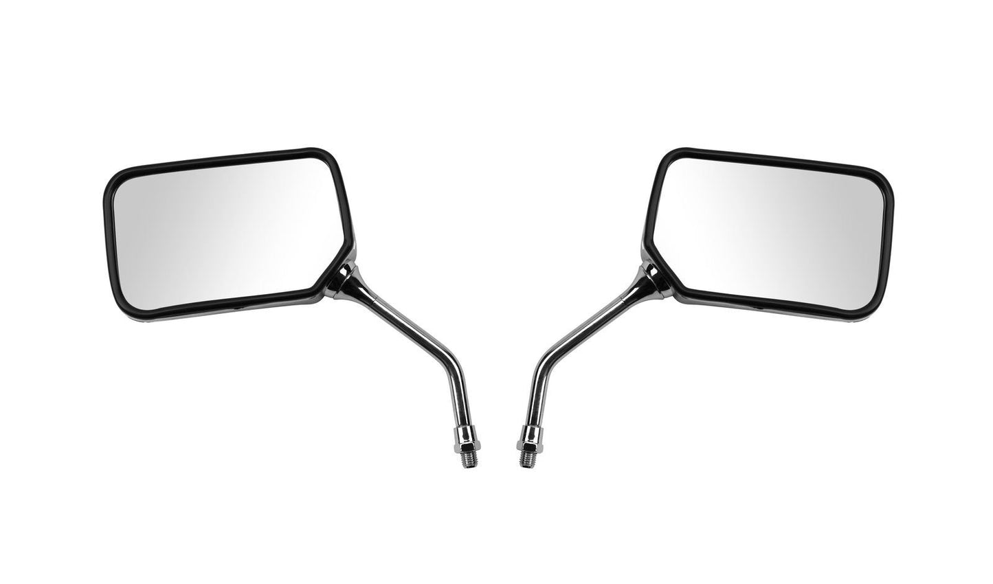 Mirrors Left & Right 10mm Chrome Rectangle Honda Style CB's 80 & 90's