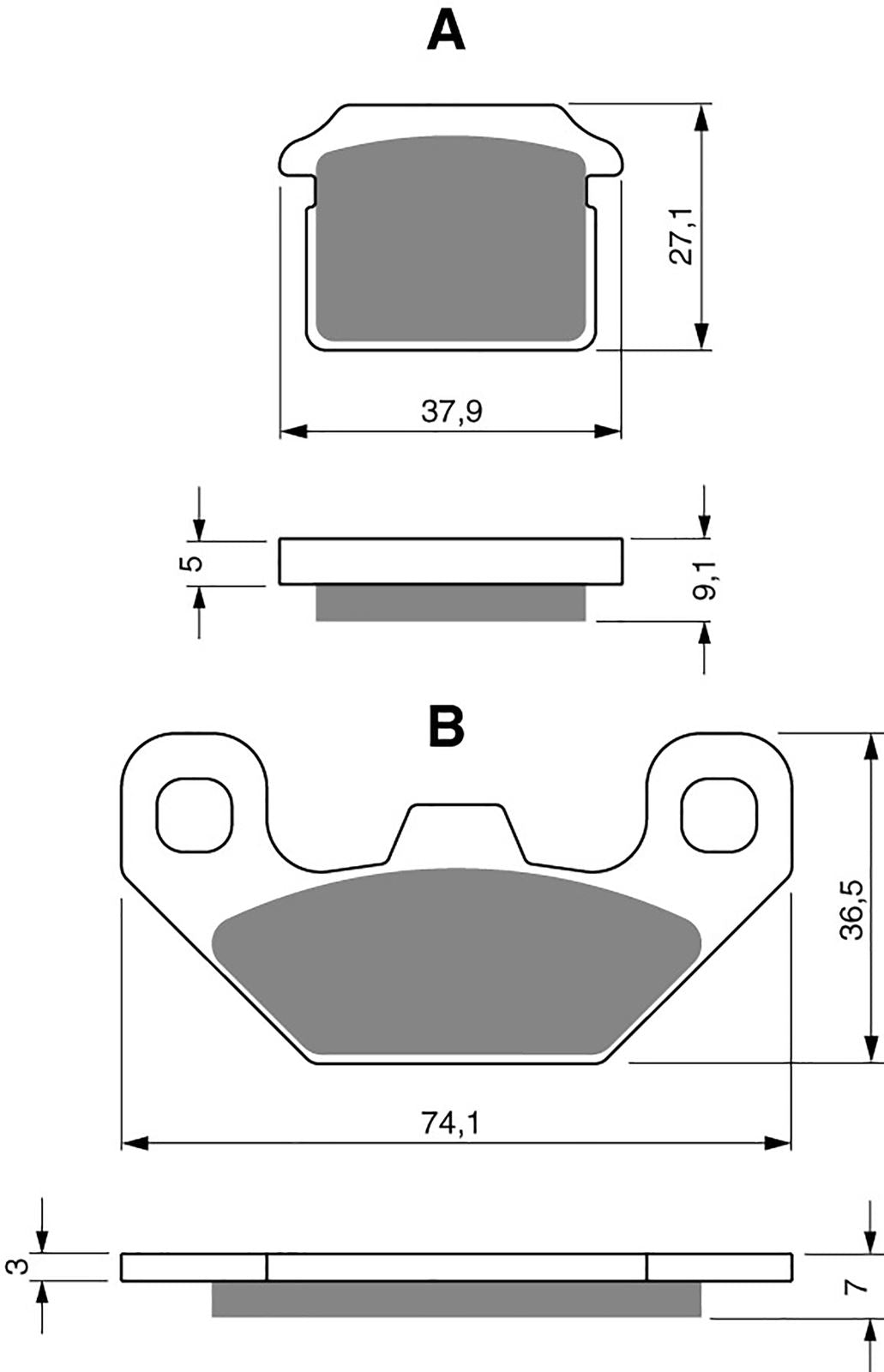 Goldfren Brake Pads AD320, FA480 Chinese Caliper smaller version of FA67