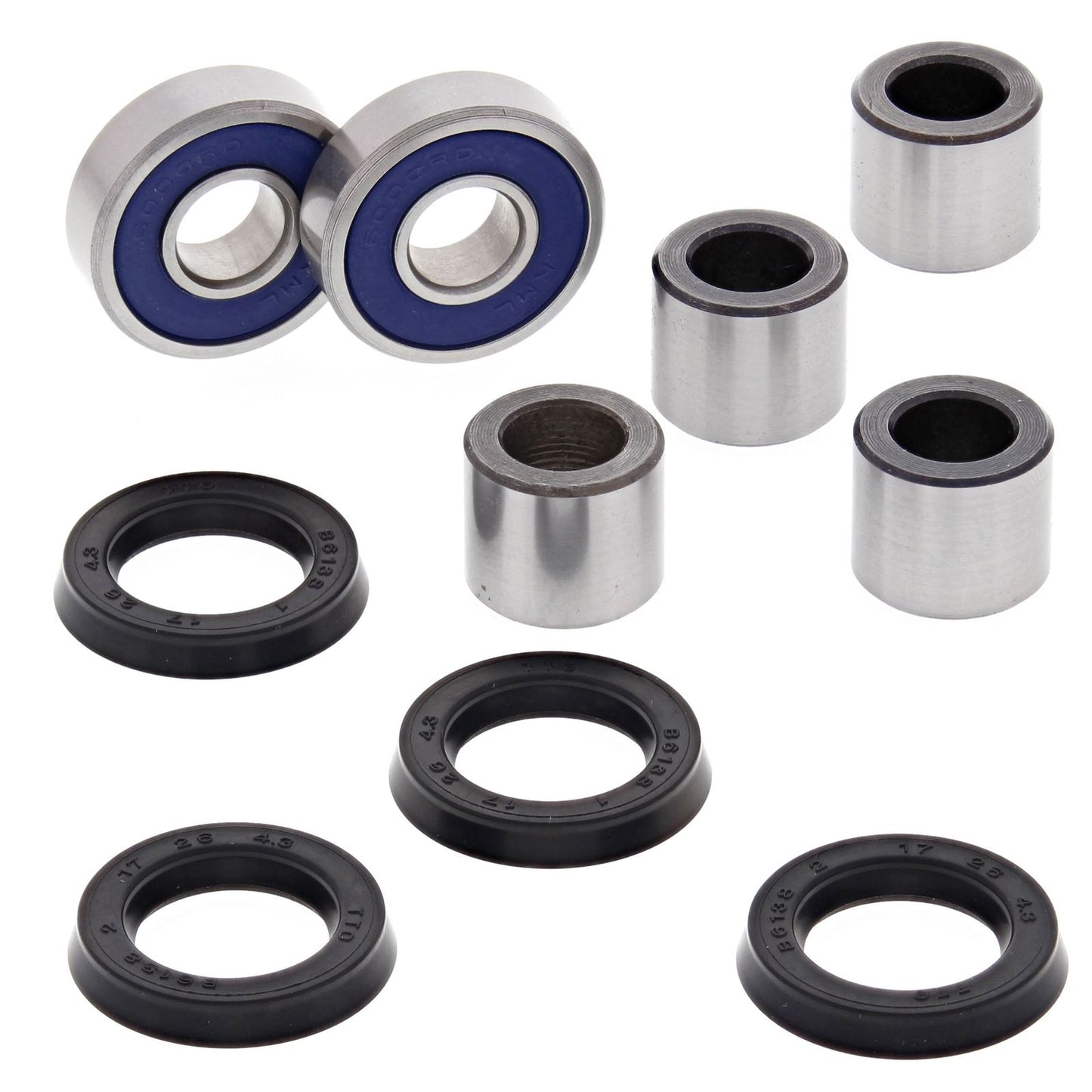 Front Lower A-Arm Bearing Kit, 2 Kits Req. Per Veh. Arctic Cat 250 2x4 06-09, 250 DVX 06-08, 300 2x4 10-12, 300 2x4 13-16, 300 DVX 09-12, 300 DVX 13-15, Alterra 300 17-21, Kawasaki KVF300 Brute Force 12-22, Arctic Cat 300 2x4 13-16, 300 DVX 13-15
