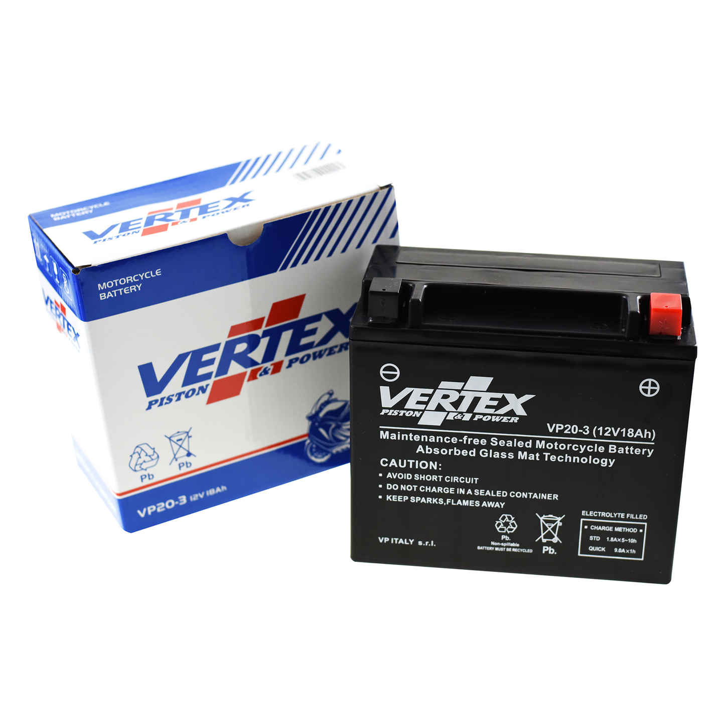 Vertex VP20-3 BATTERY 270CCA (L:176 mm x W:87 mm x H:156 mm)