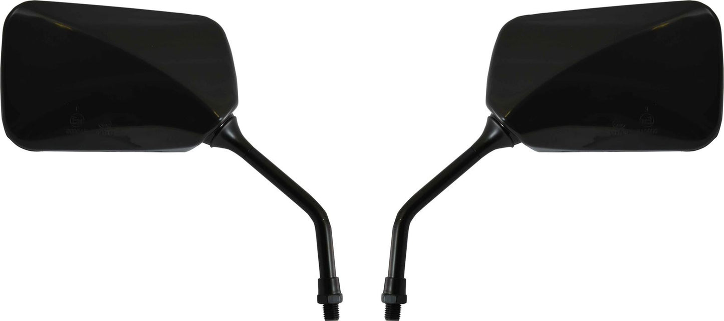 Mirrors 10mm Black Rectangle Left & Right Honda Style