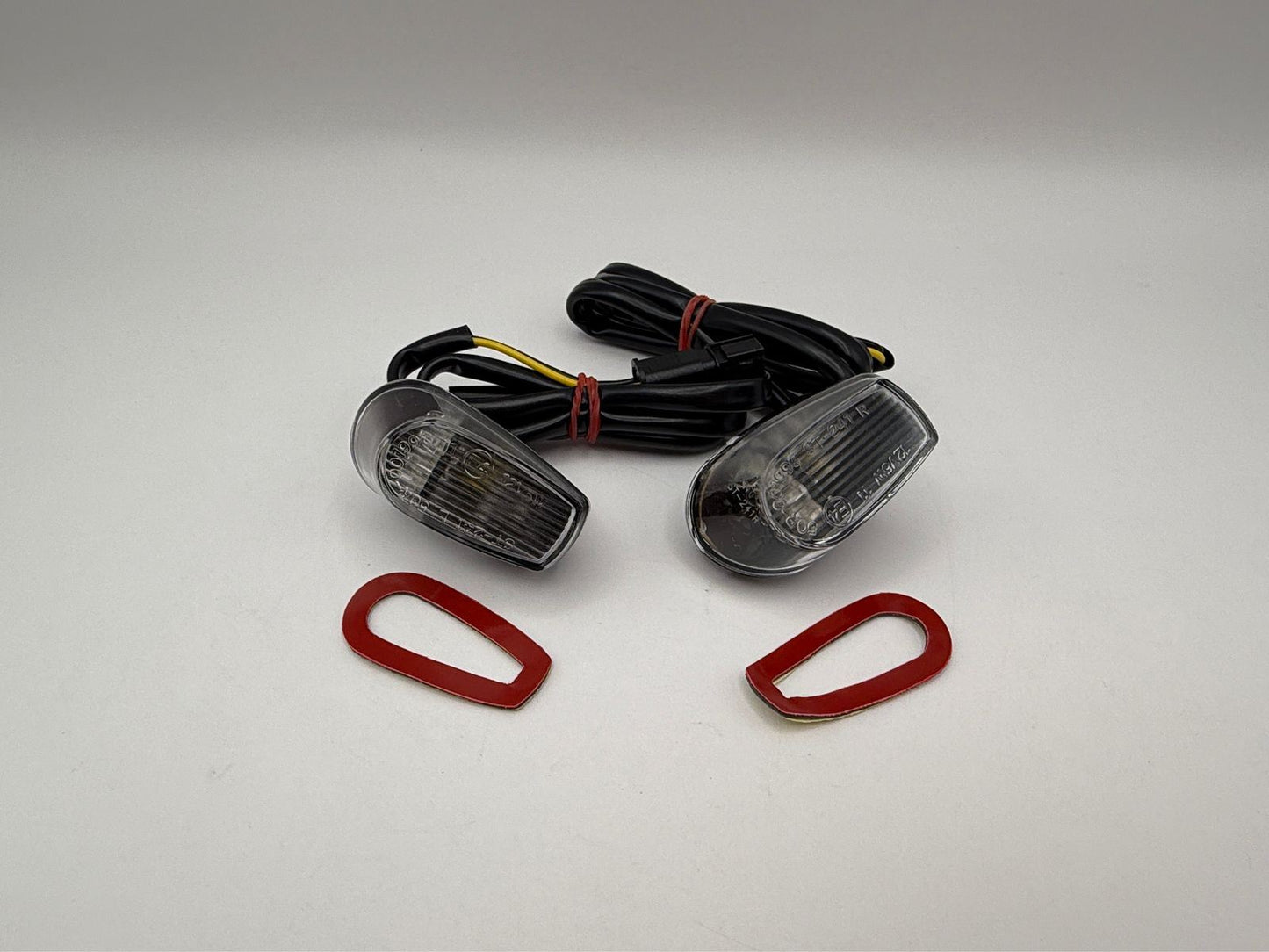 Indicator LED BMW S1000RR 2009-2014 (Replacement LED Fairing Indicators From Original Indicators) Left & Right (Black Base) (Clear Lens) Wire Length 55cm with BMW plug in 2 wire terminal