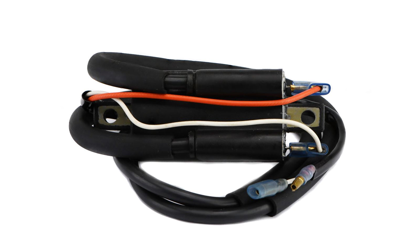 Ignition Coil 12v Points Twin Lead Boyer Bransden Style (90mm Centres) (P:4..30Oh, S: 18.70KOh)