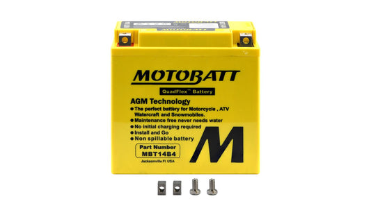 Motobatt Battery MBT14B4 12v 14.8Ah (20Hr) CCA:180A YT14BBS, YT14B4 L:150mm x H:145mm x W:70mm