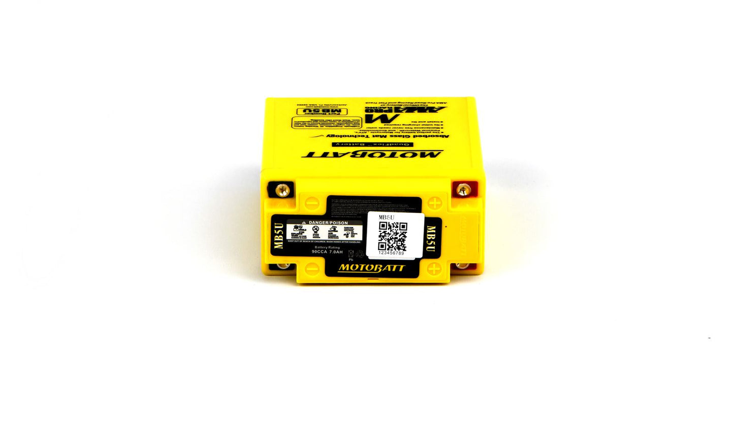 Motobatt Battery MB5U 12v 7.4Ah (20Hr) CCA:90A YB5LB, 12N53B L:120mm x H:130mm x W:60mm