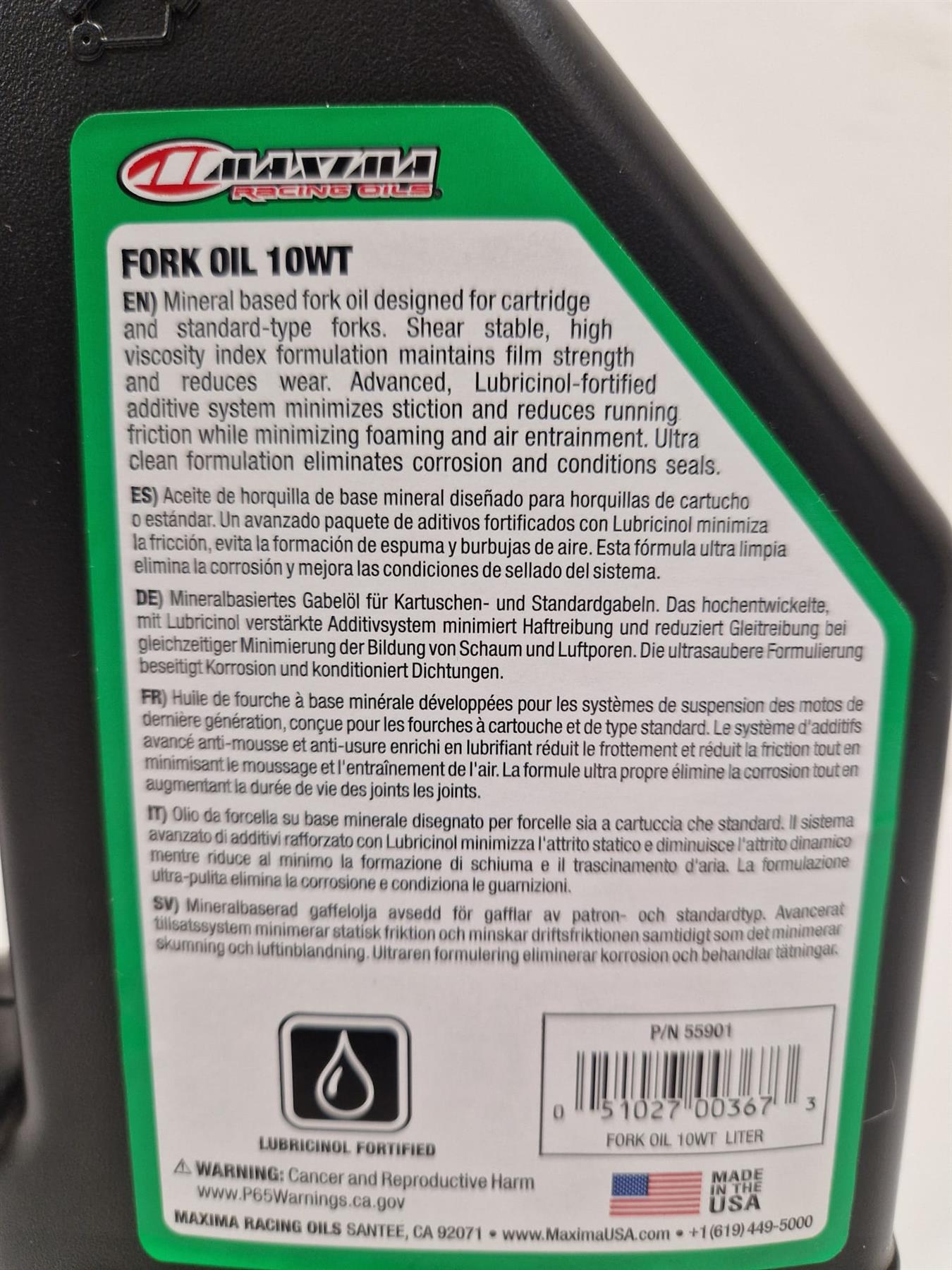 Maxima Fork Oil Standard Fortified 10W 1 Litre