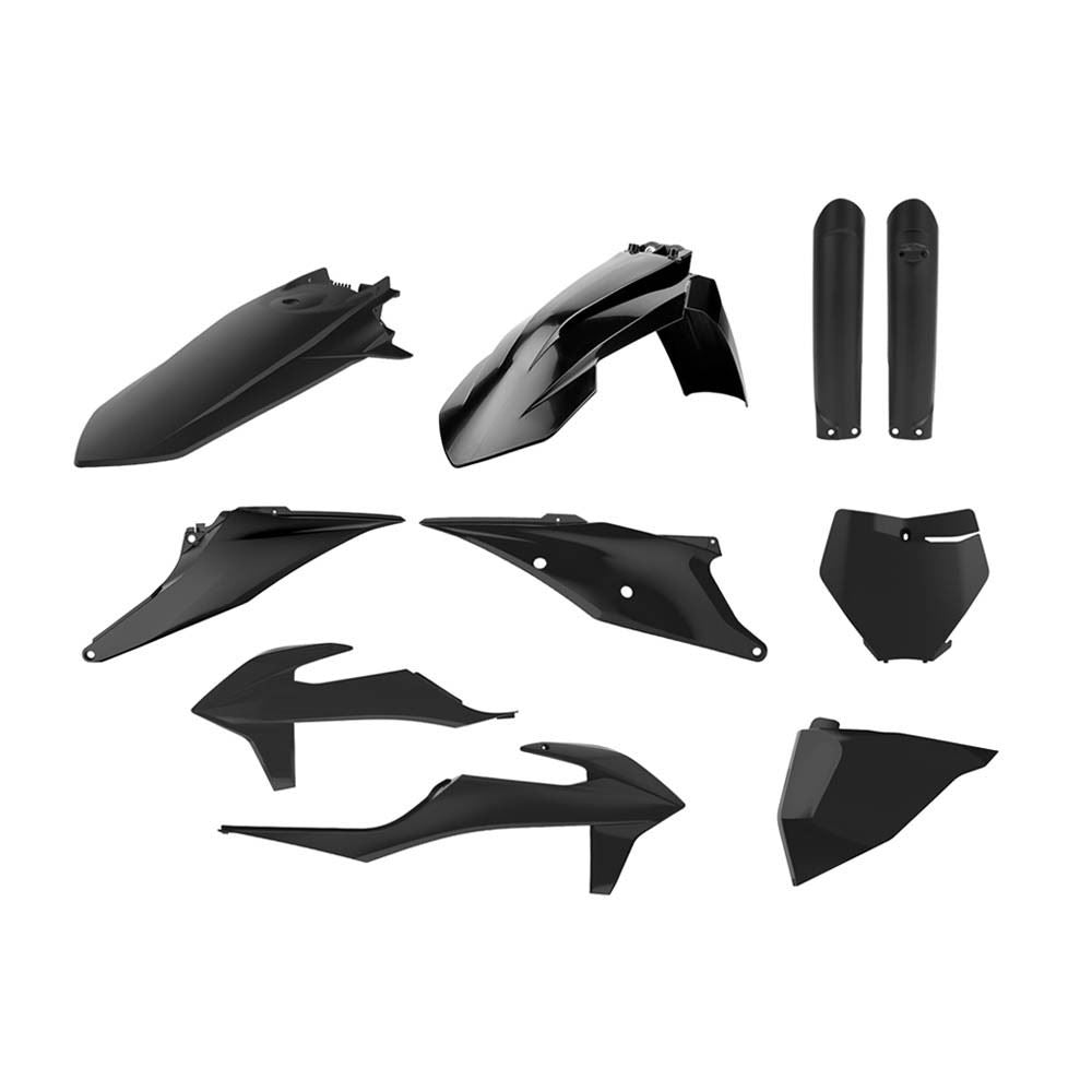 POLISPORT PLASTIC KIT + FORK GUARDS KTM SX/SX-F/XC/XC-F 2019-2022, BLACK