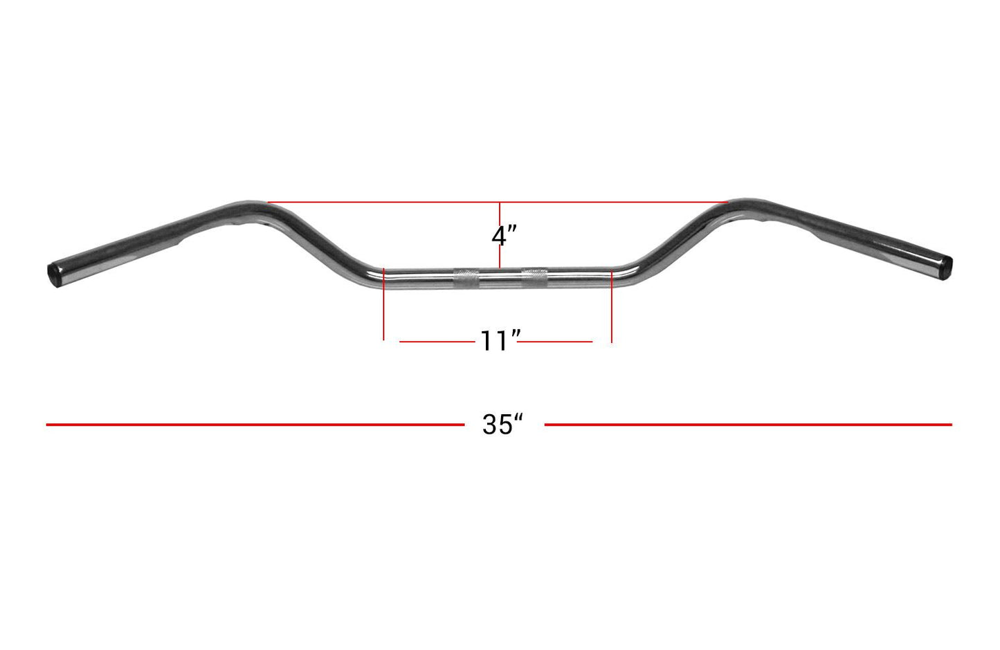 Handlebar 1'' Chrome Glide Style 4'' Rise With Dimples