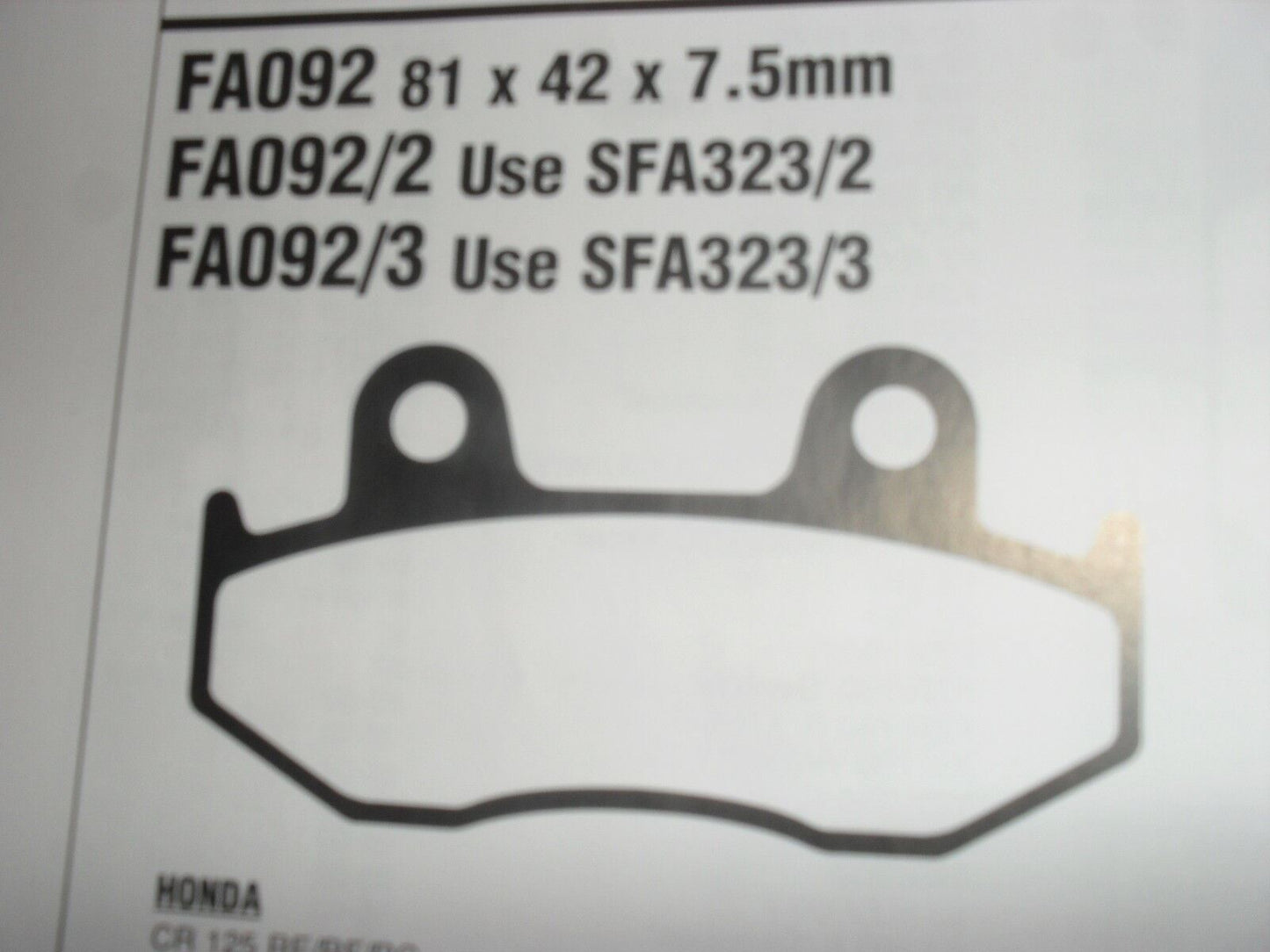 EBC FA 92 Motorcycle Brake Pads Limited Stock!!