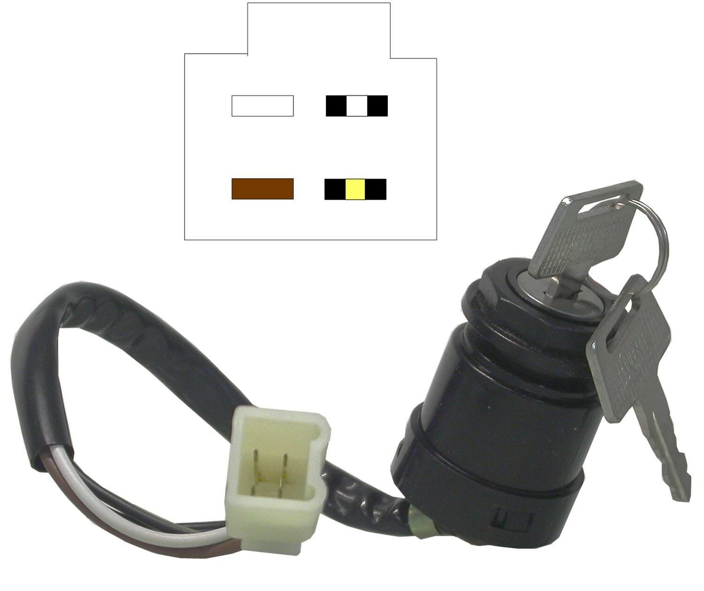 Ignition Switch Kawasaki AE50, AE80 Early, KDX125 90-91 (4 Wires)