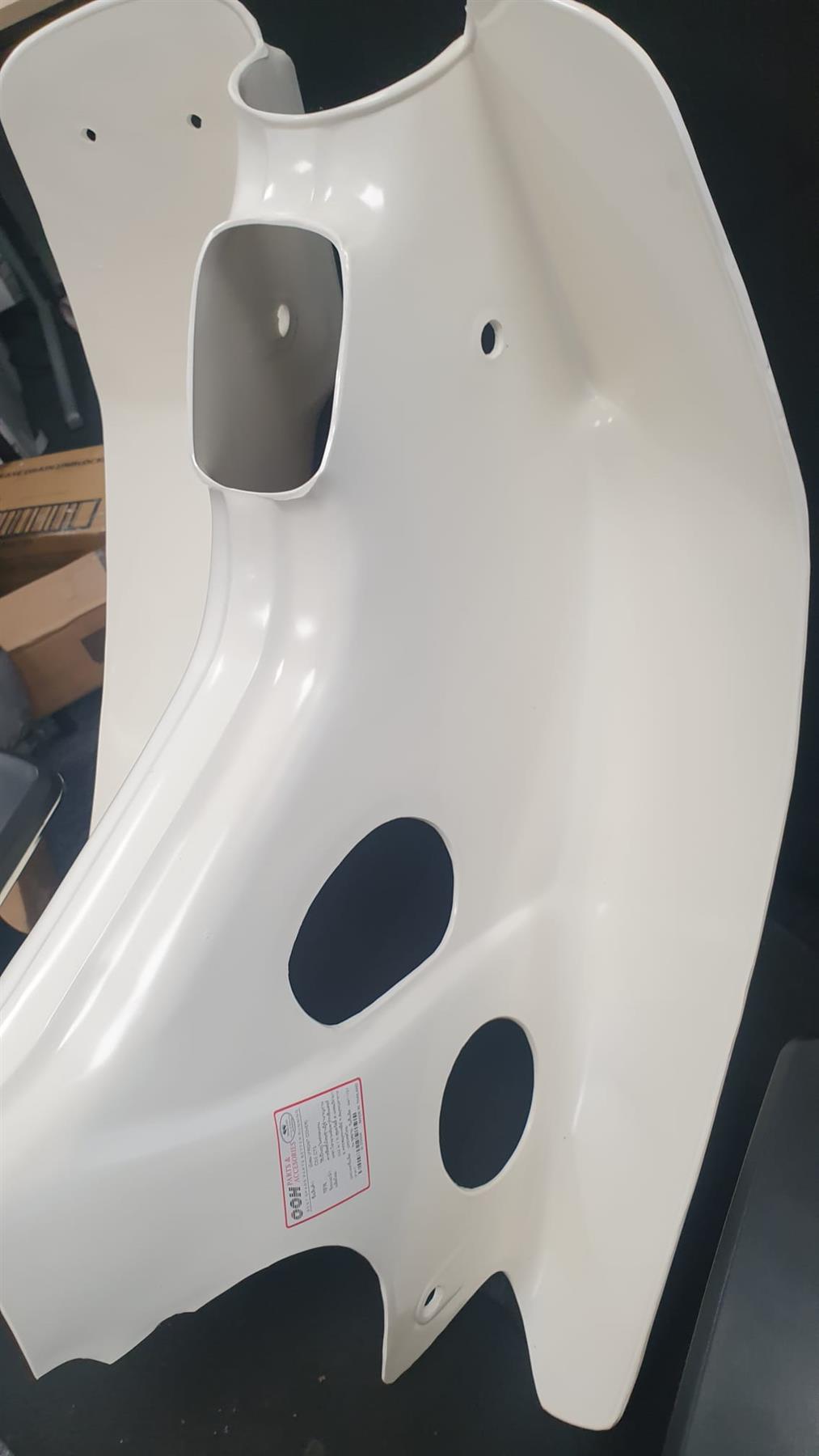 Legshields Front Honda C50, C70 White (Rectangle Air Filter)