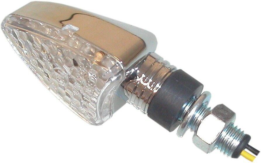 Complete Indicator LED Arrow Chrome Short Stem with Clear Lens E-Marked (Pair)
