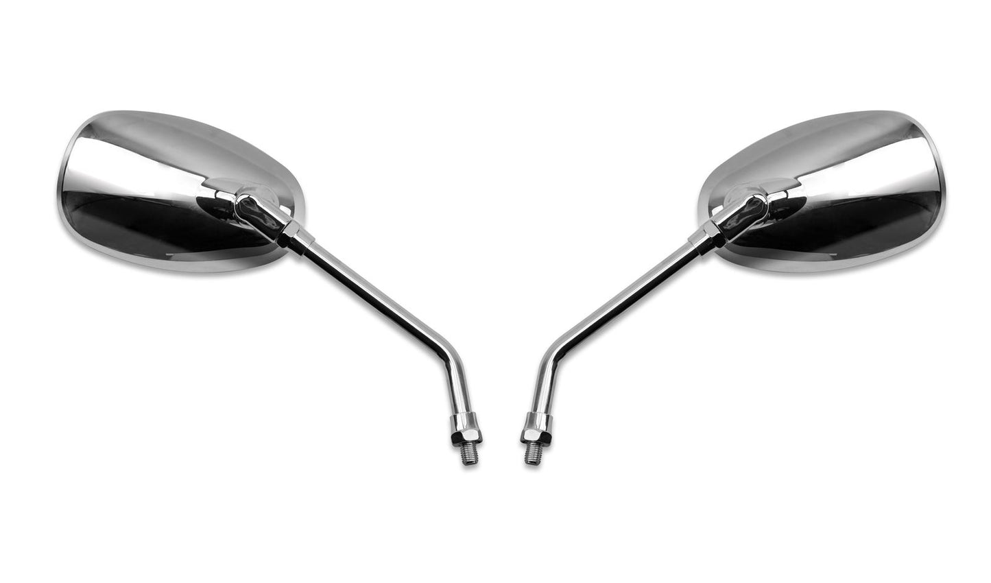 Mirror 10mm Chrome Tear Drop Left or Right Long (E-Marked)
