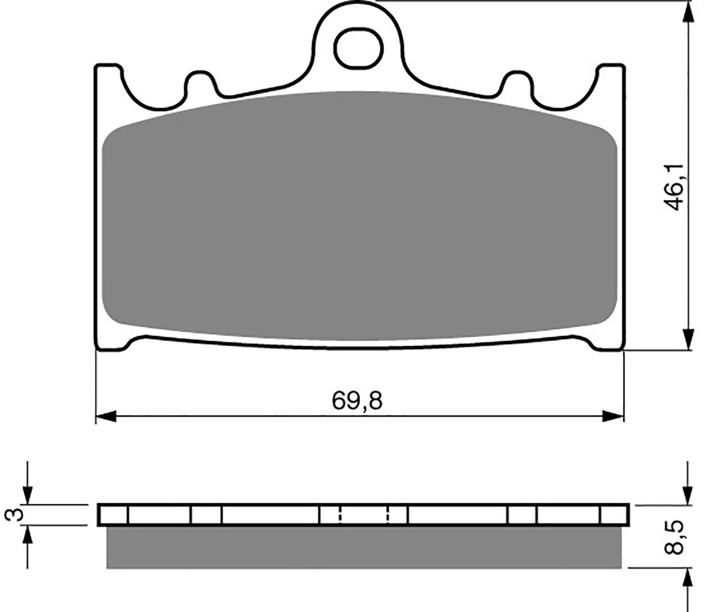 Goldfren Brake Pads GP5-032, VD343, VD344, FA158, FDB574, SBS631
