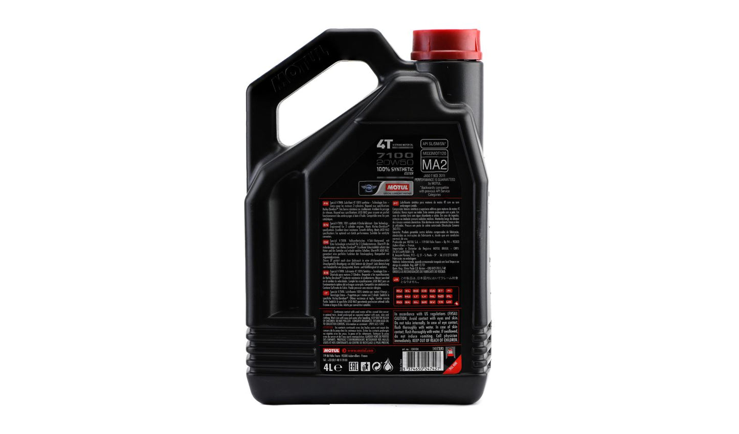 Motul 7100 20w50 4T 100% Synthetic 4 Litre