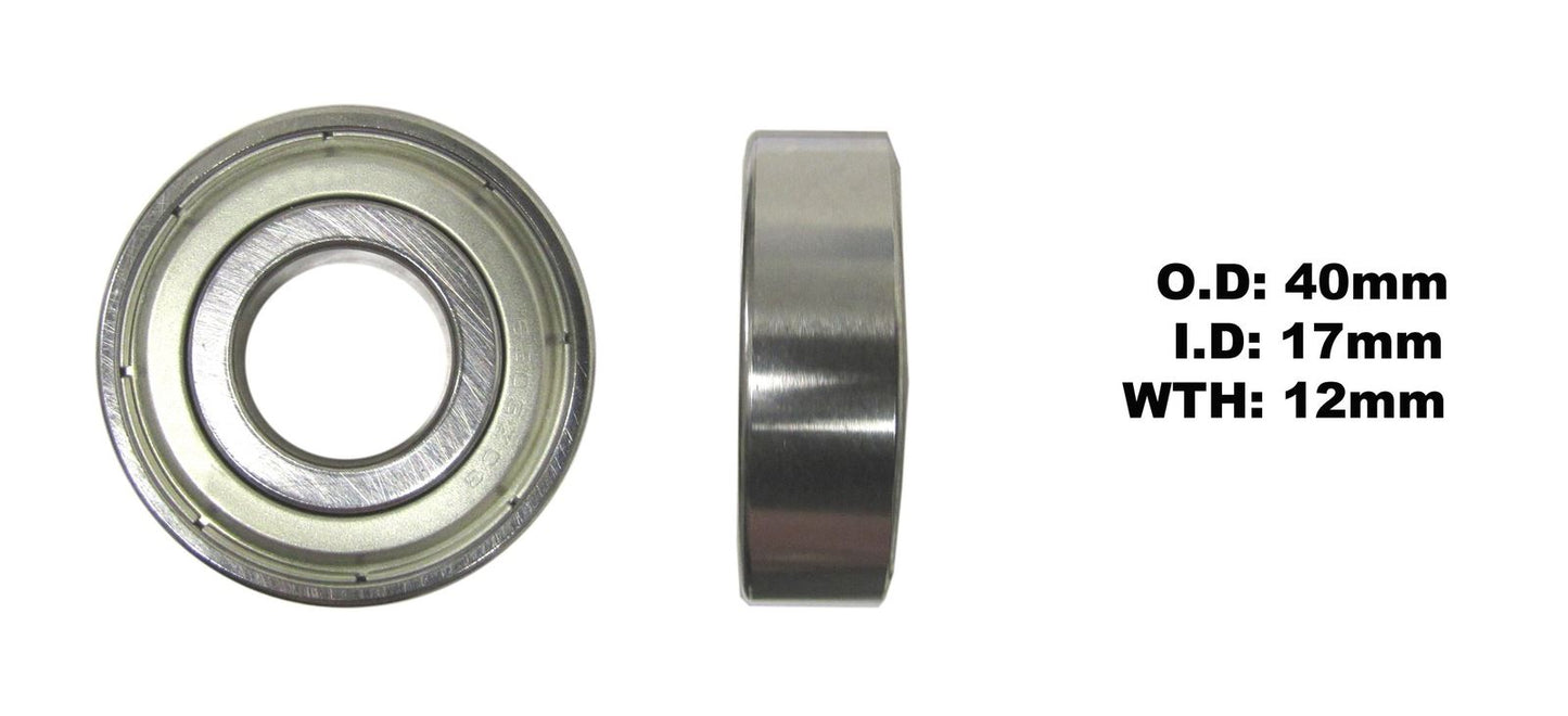 Bearing 6203ZZ(I.D 17mm x O.D 40mm x W 12mm)