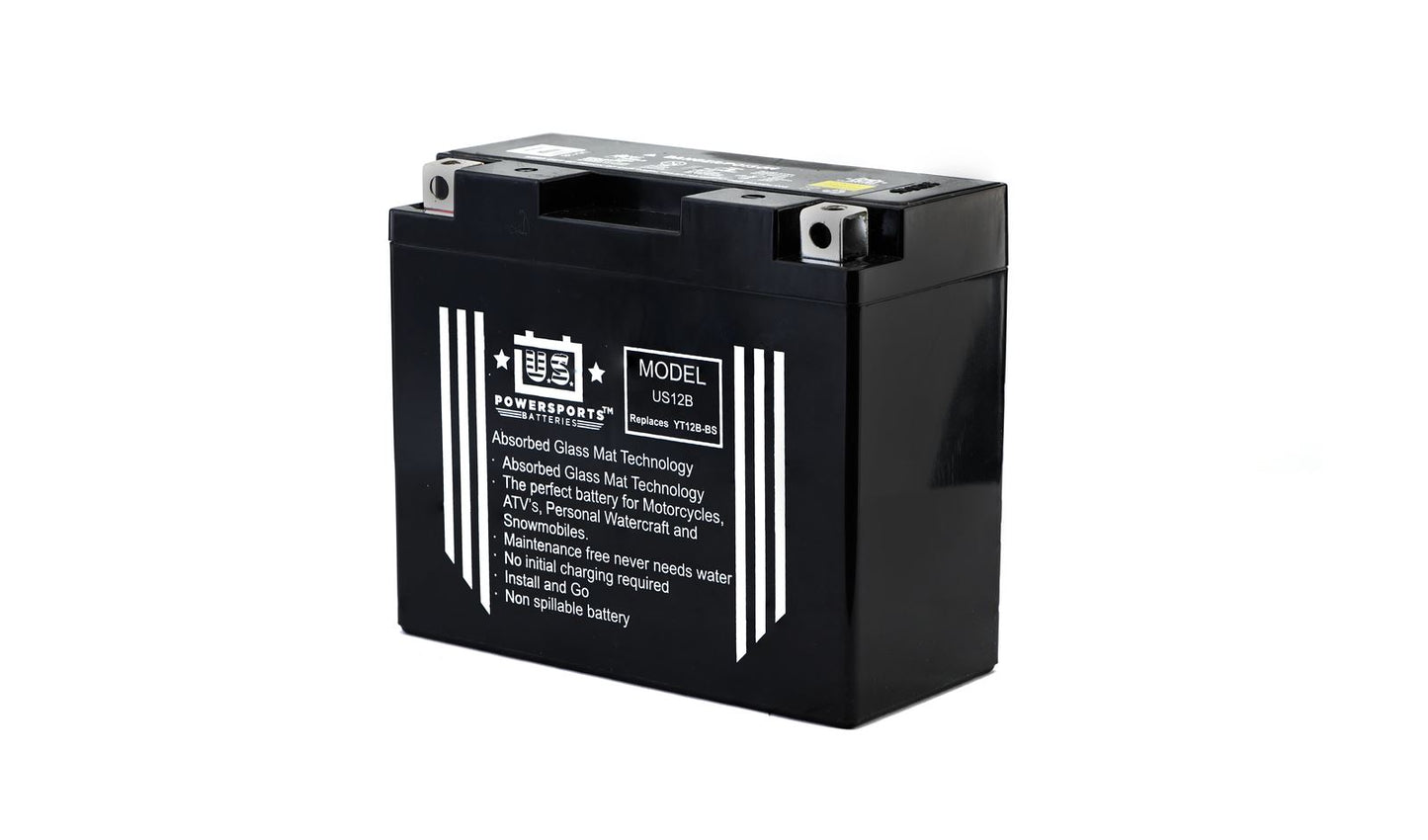 MTX Power/ US Powersports Battery XT12B-4/ US12B Sealed 12v 12.0AH CCA:160A L:151mm H:130mm W:69mm CT12B-4, CT12B-BS