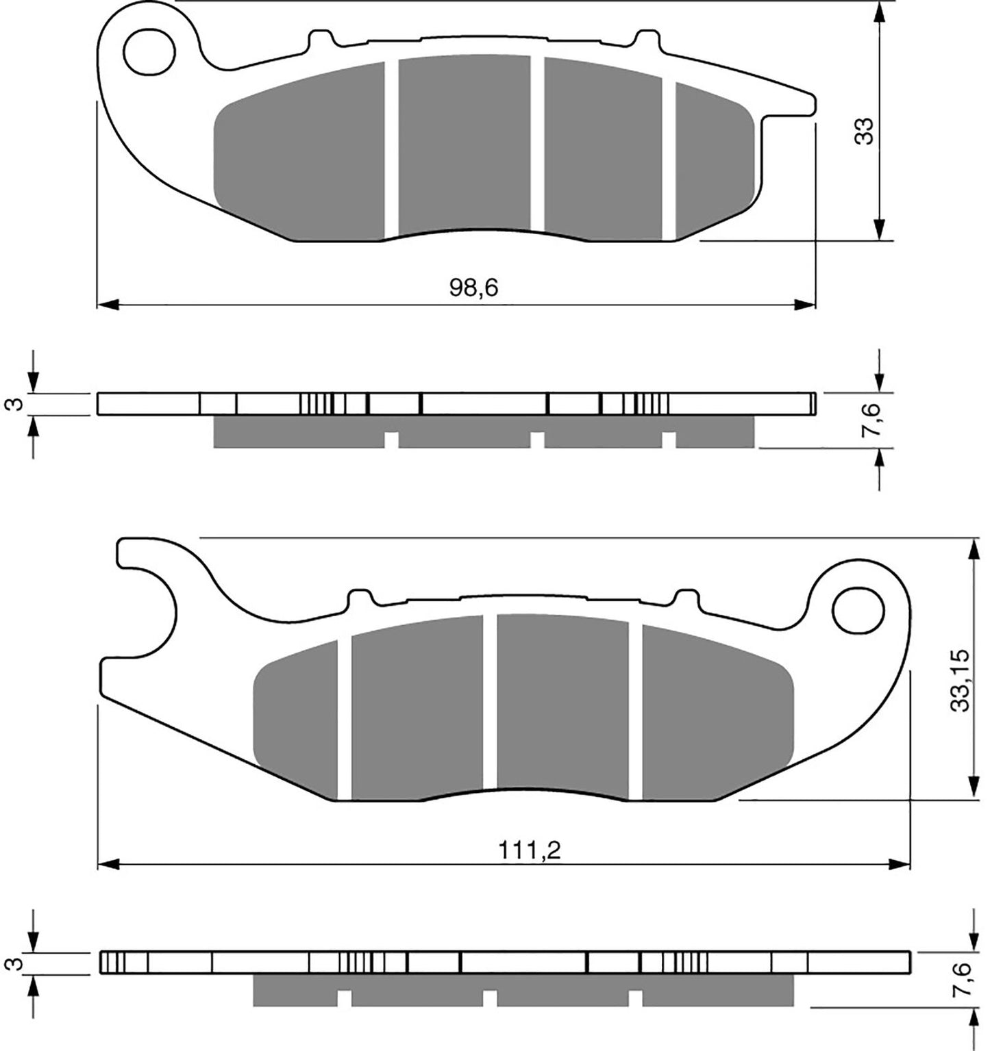 Goldfren Brake Pads AD278, FA465, SBS859