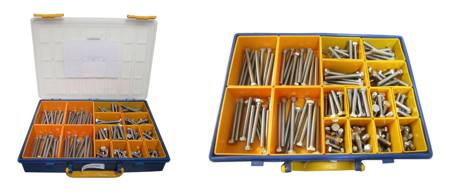 Bolts Hexagon Kit 8mm x 12mm to 85mm Stainless
