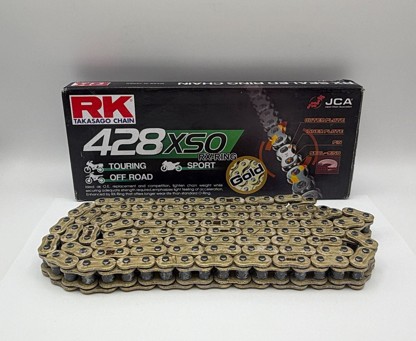 RK Chain Heavy Duty XW-Ring Gold XSO 428-140L (27.0KN)