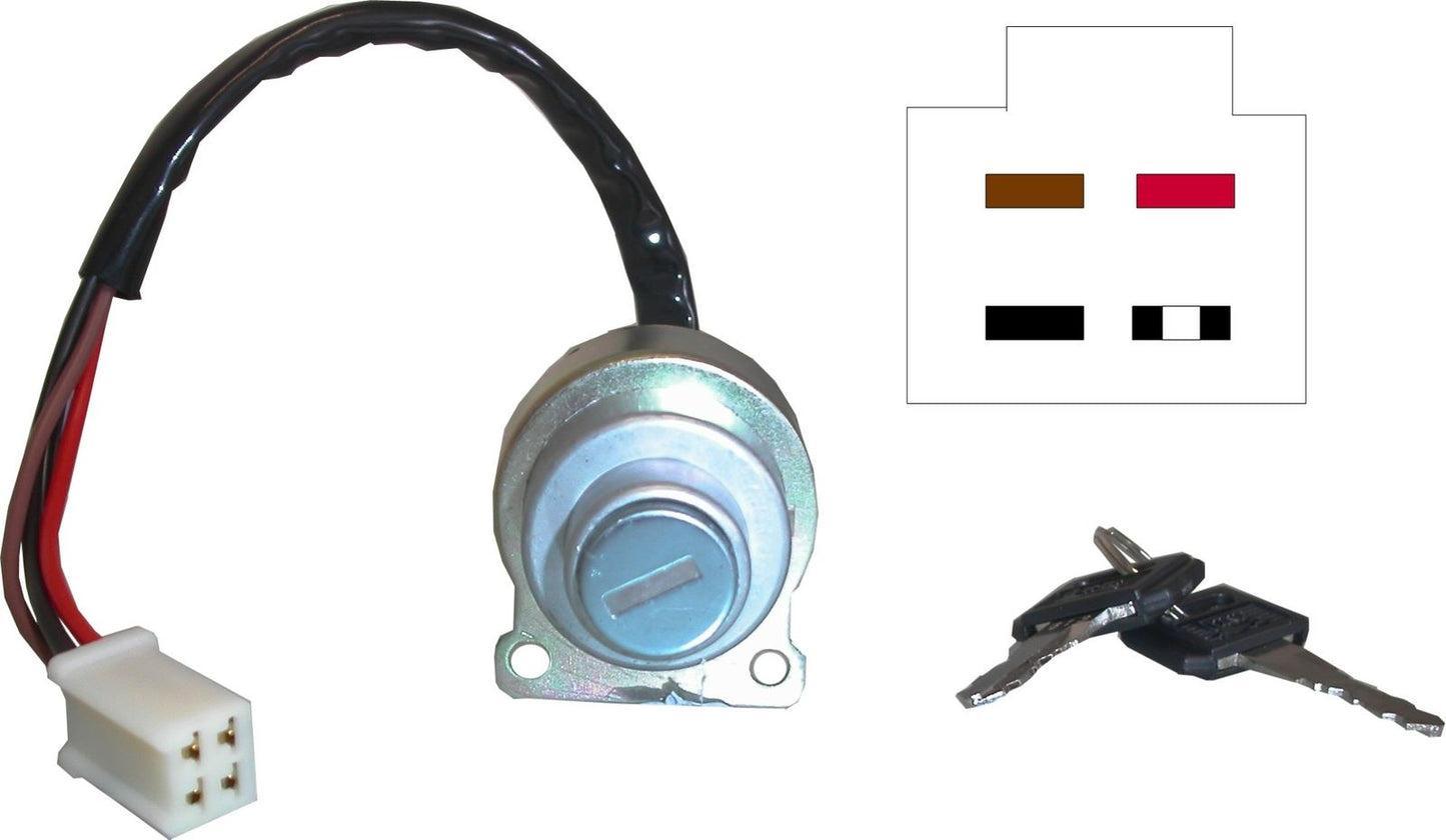 Ignition Switch Yamaha YB100 Deluxe 83-92 (4 Wires)