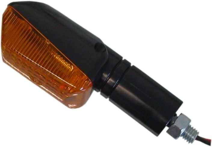 Com/Ind Mini GSXR Style Black Long Stem with Amber Lens (Pair)