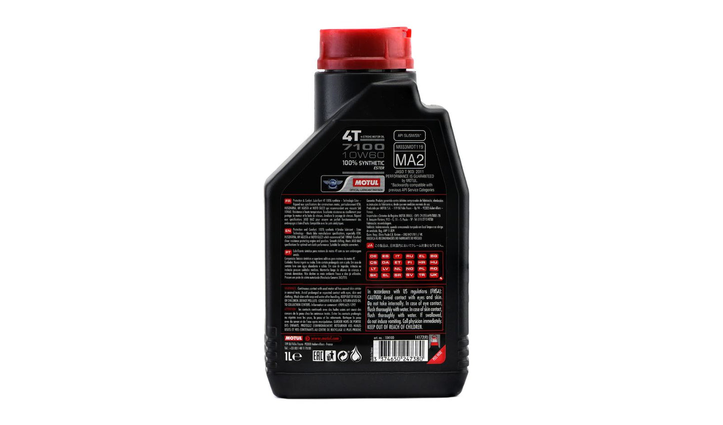 Motul 7100 10w60 4T 100% Synthetic 1 Litre
