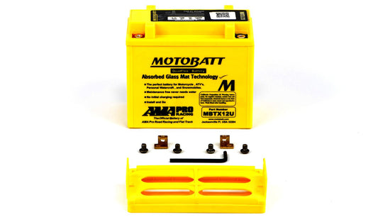 Motobatt Battery MBTX12U 12v 14.8Ah (20Hr) CCA:210A YB12BB2, YTX12BS L:151mm x H:130mm x W:87mm