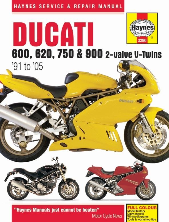 Haynes Manual Ducati 600, 620, 750 & 900 2 Valve V-Twins 91-05