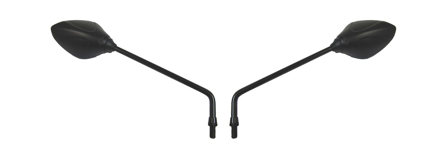 Mirrors 10mm Black Teardrop Left & Right Long Stem Yamaha