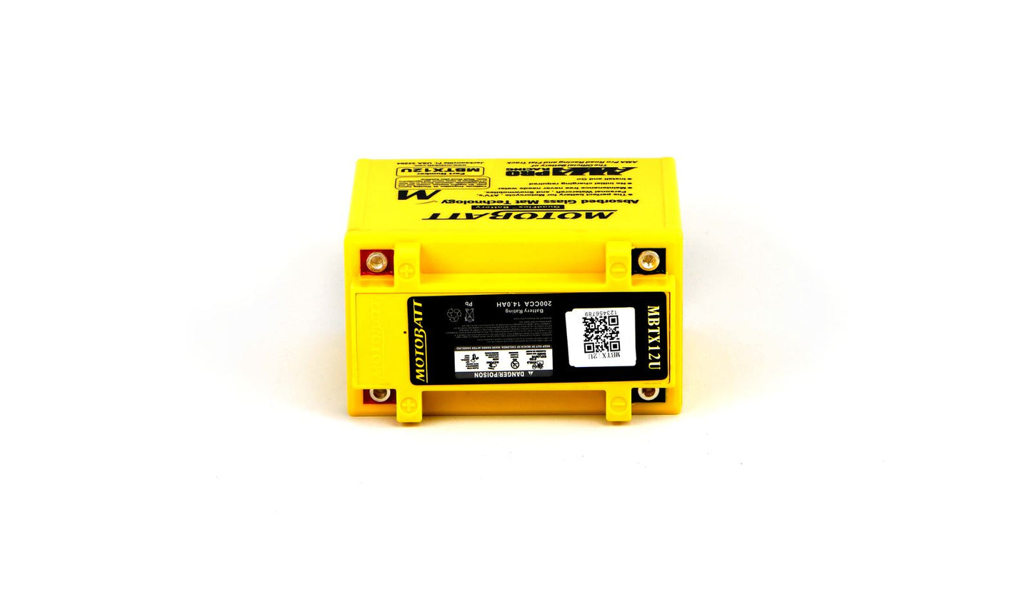 Motobatt Battery MBTX12U 12v 14.8Ah (20Hr) CCA:210A YB12BB2, YTX12BS L:151mm x H:130mm x W:87mm