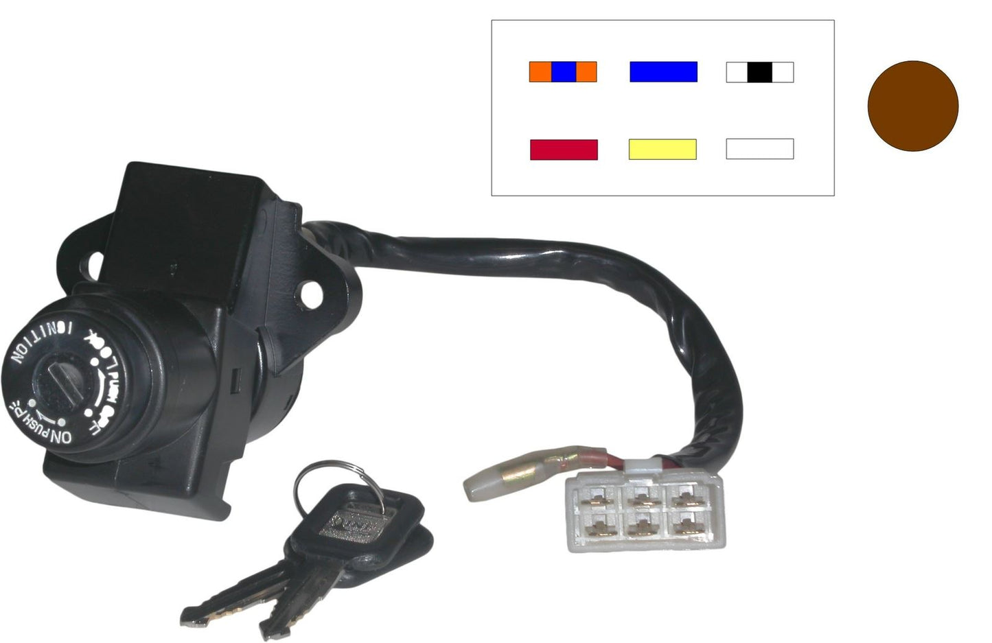Ignition Switch Kawasaki ZX600A1-A2, B1 85-87, ZXR750H 89-90, KZ1100-B1-B2 81-82 (7 Wires) 27005-5038 27005-5047