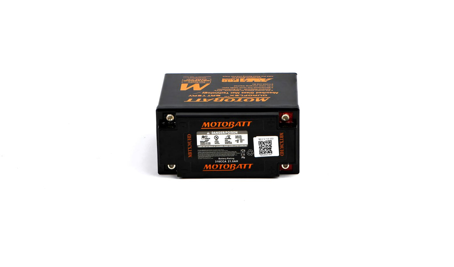 Motobatt Battery MBTX20UHD Black 12v 22.3Ah (20Hr) CCA:320A YTX20LBS L:175mm x H:155mm x W:87mm