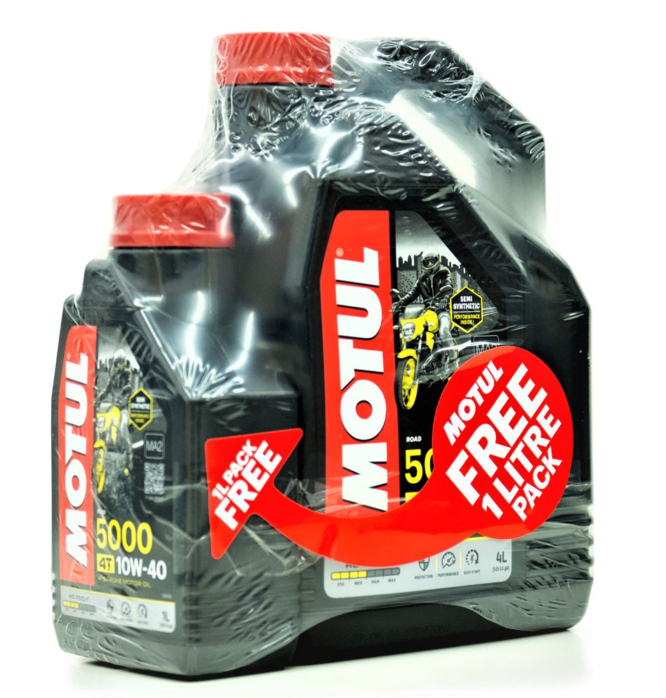 Motul 5000 10w40 4T Semi Synthetic (4L+1L Free) Promo