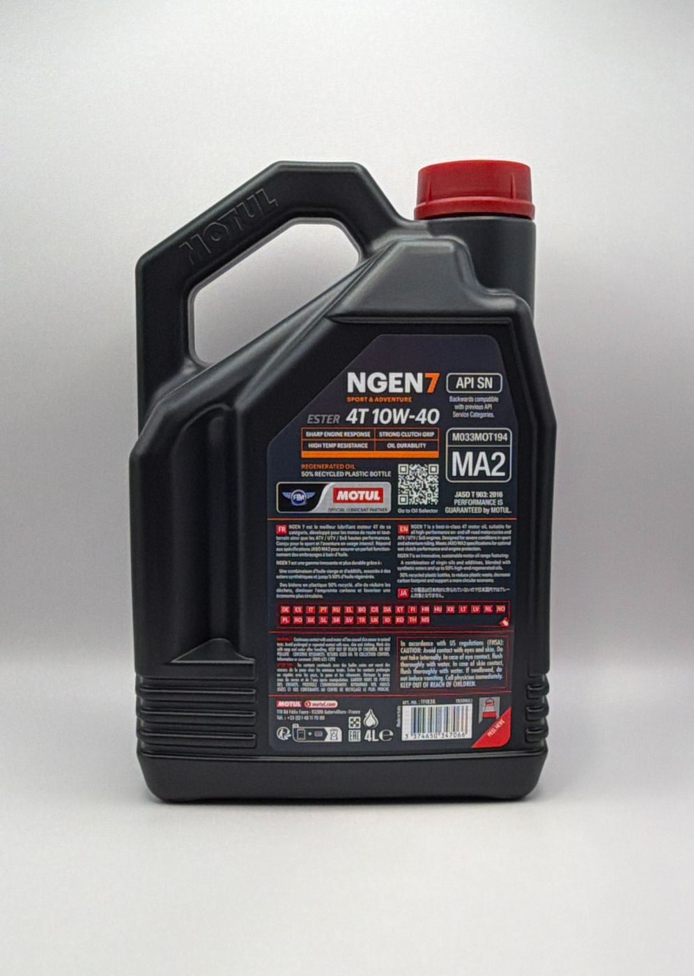 Motul NGEN 7 10w40 4T Next Generation High Performance Sustainable Ester Base Synthetic Blend (Upto 50% High Grade Regenerated Oils) API SP, JASO MA2 (2023) (4)