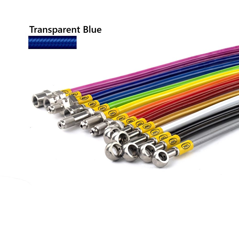 Clear Blue Hel Clutch Braided Hose Line For Honda VTR1000 Firestorm 1997-2006