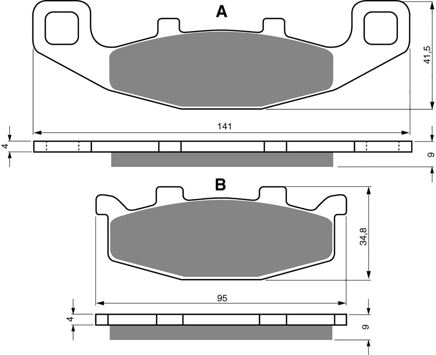 Goldfren Brake Pads AD013, VD427, FA129, FBD481/R, SBS597