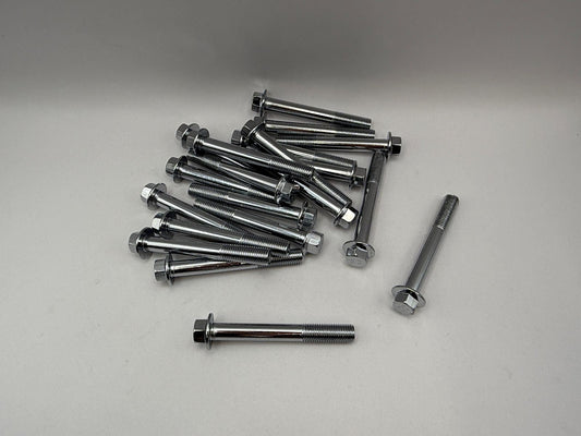 Bolts Flanged Chrome Hexagon M10 x 75mm x 1.25mm Pitch (12mm Head)