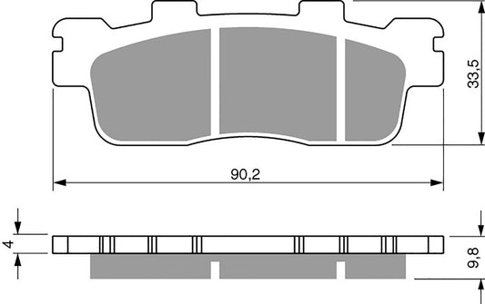 Goldfren Brake Pads AD302, FA498 as fitted to Kymco Downtown 125-300