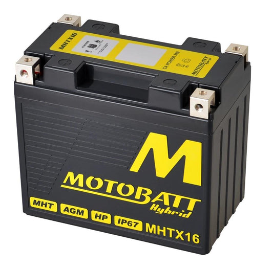 Motobatt Hybrid Battery MHTX16 Lithium, Lead Acid Hybrid 12v CA:350A L:151 x H:130 x W:87