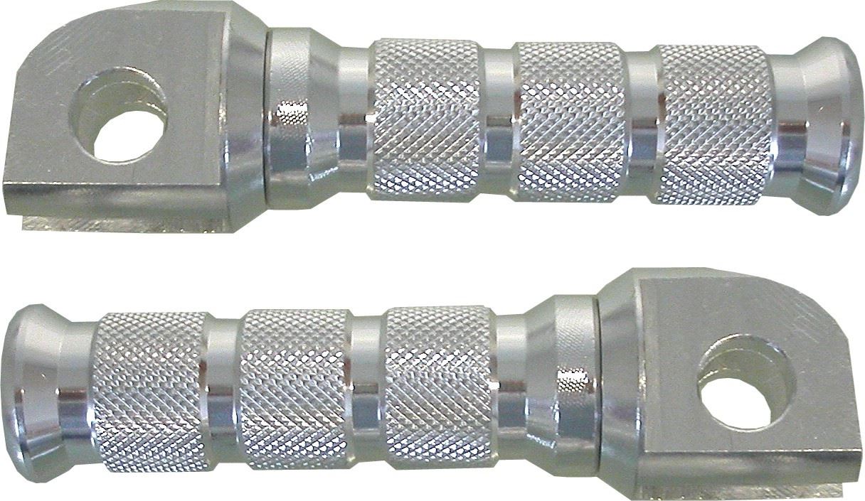 Footrests Anodised Kawasaki Silver (Pair)