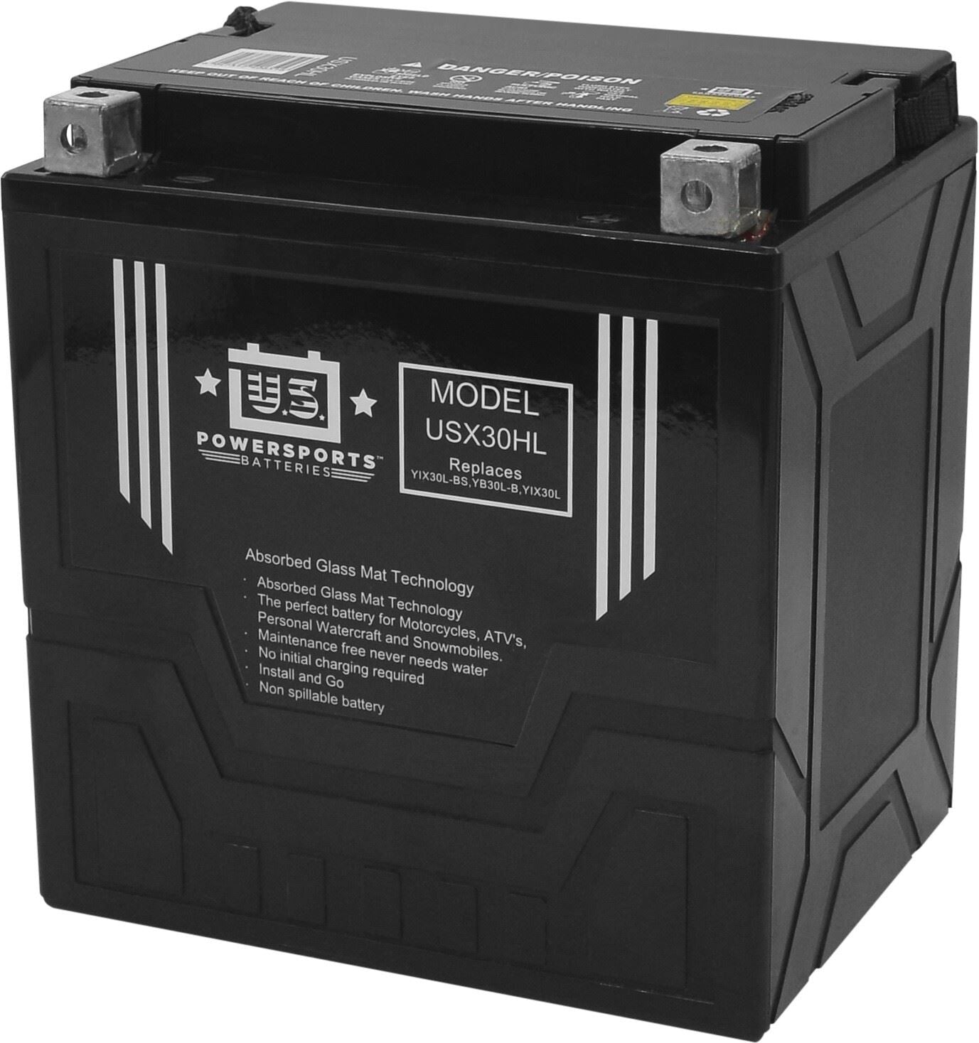 MTX Power/ US Powersports Battery XT30L/ USX30HL Sealed 12v 29.0AH CCA:380A L:166mm x H:175mm x W:125mm CTX30L-BS, CB30L-B,C60-N24L-A