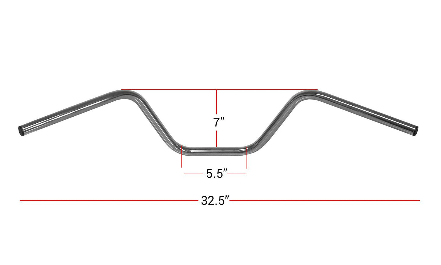 Handlebar 7/8'' Chrome 7'' Rise YBR Custom