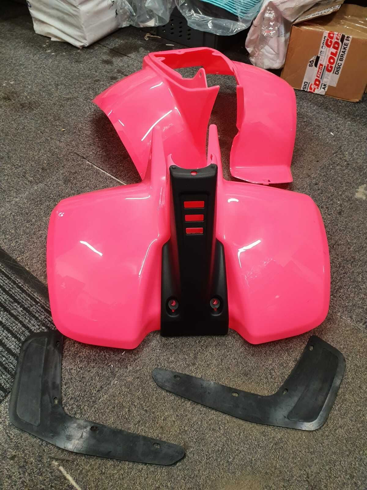 Plastics Set For Suzuki LT50 Pink Front, Rear Fender Bodywork Panels, Mud Flaps