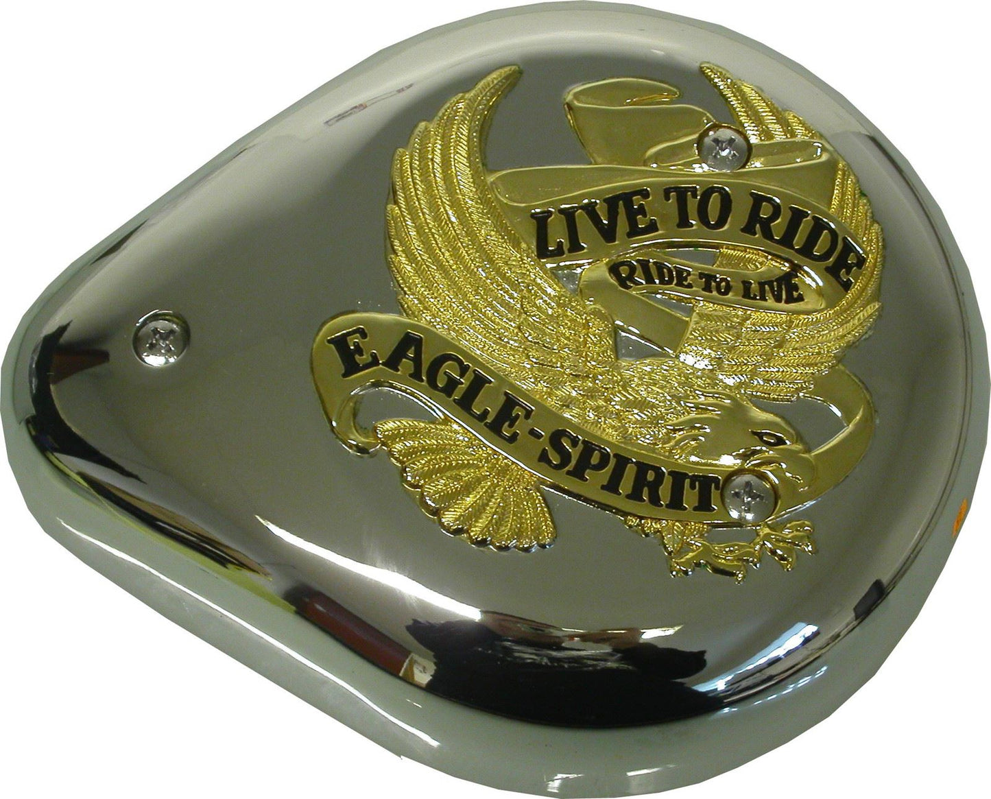 Air Filter For Tear Drop Chrome with Gold Banner & Live to Ride
