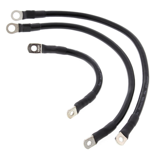 Battery Cable Kit Black Harley FLST Heritage Softail 86-88, FXST Softail 84-88, FXSTC Softail Custom 86-88
