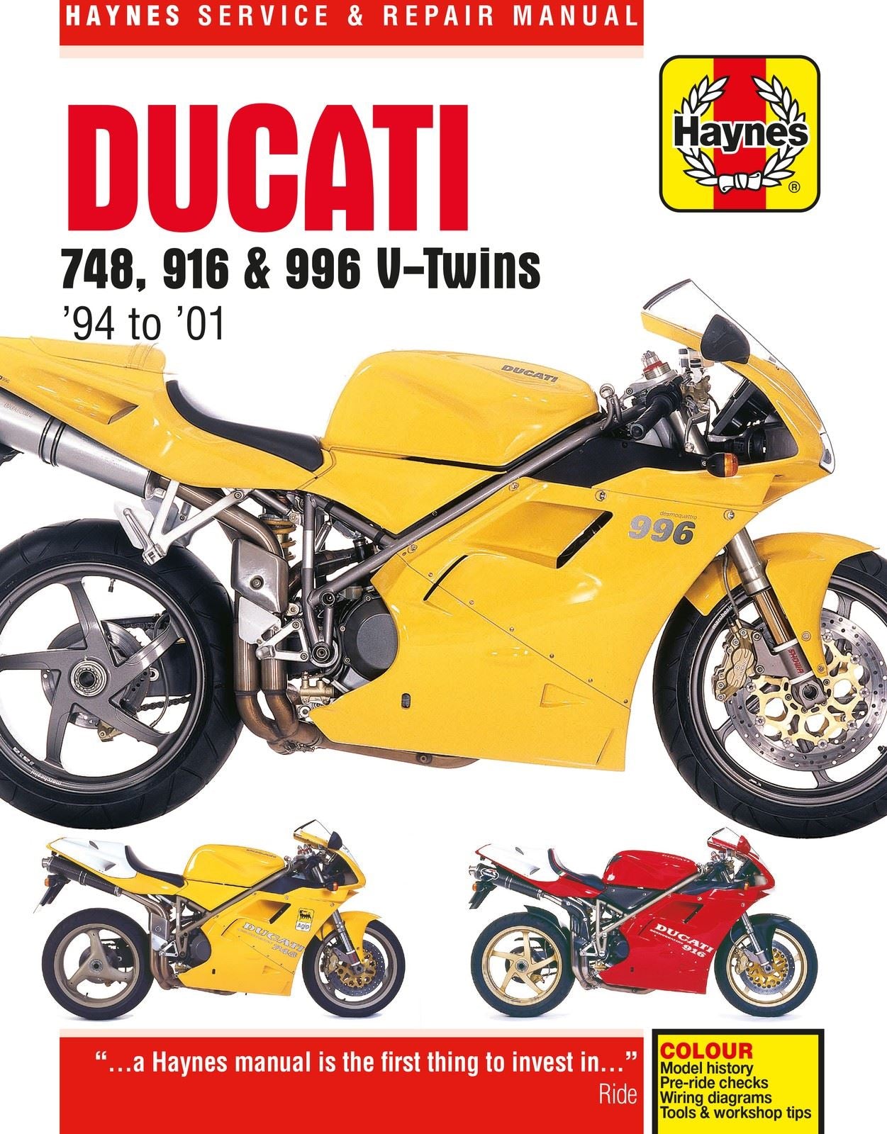 Haynes Manual Ducati 748, 916 & 996 4-Valve V-Twins 94-01