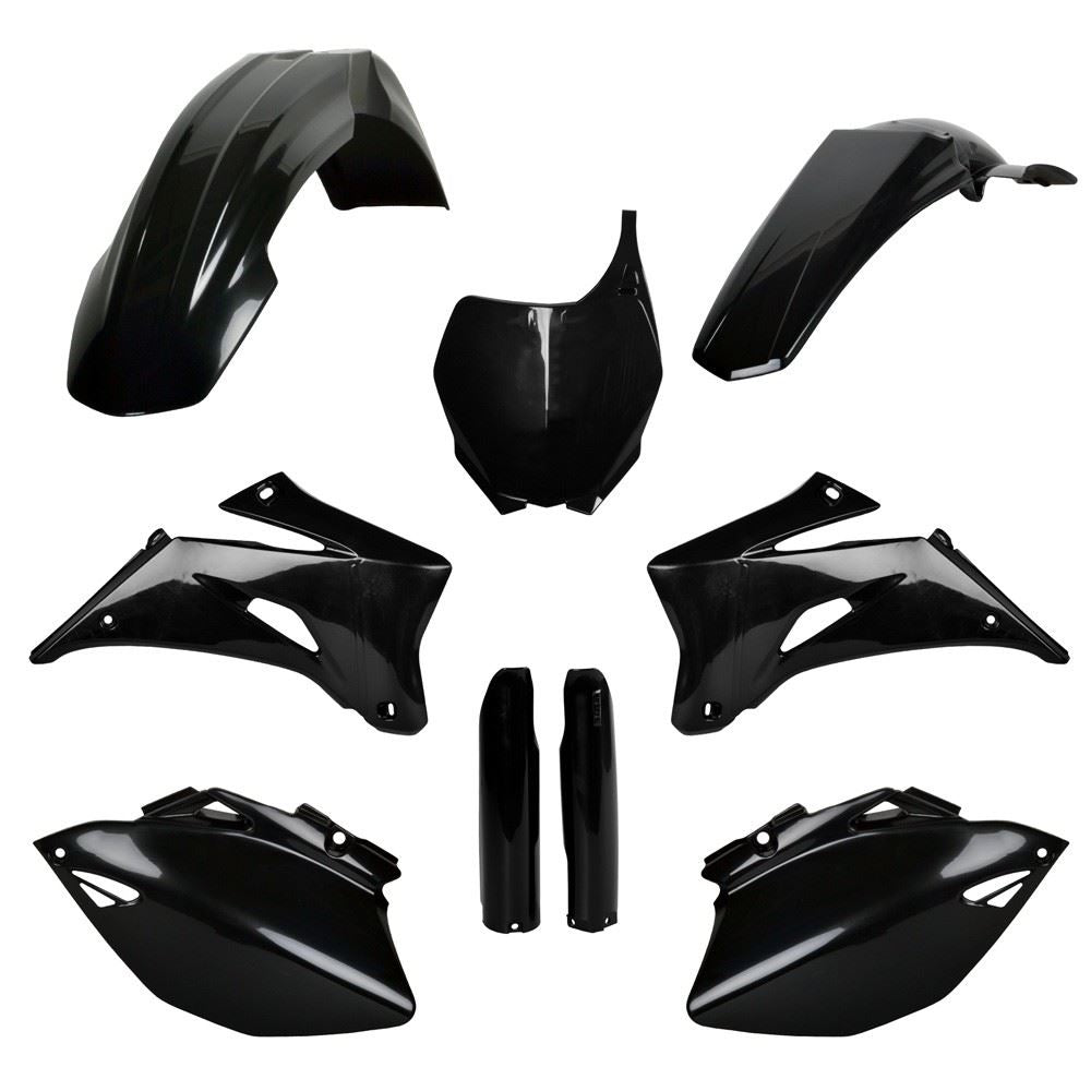 POLISPORT PLASTIC KIT + FORK GUARDS YAMAHA YZ250F 06-07, YZ450F 06-07, BLACK